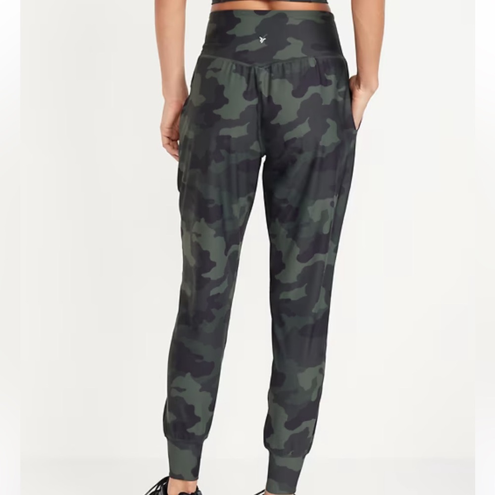 Old Navy Blue Camouflage Joggers High-Waisted PowerSoft Pocket Joggers large - Picture 2 of 11